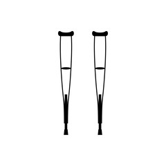 Pair of crutches black icon .