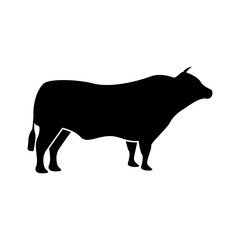Bull black icon .