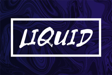 Abstract liquid background with text. Design trendy liquify cover. Purple color