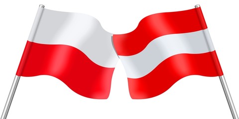 Flags. Poland and Austria