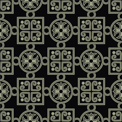 Byzantine style seamless medieval vector ornament