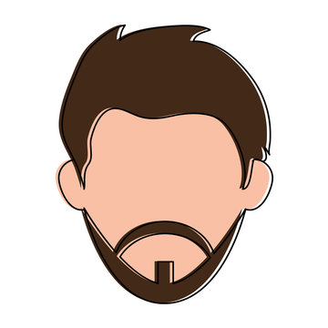 bearded man avatar head icon image vector illustration design 