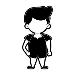 boy avatar icon image vector illustration design  black and white