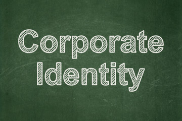 Obraz premium Finance concept: Corporate Identity on chalkboard background