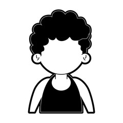 boy avatar icon image vector illustration design  black and white