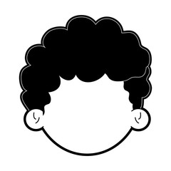 boy avatar icon image vector illustration design  black and white