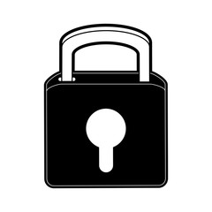 safety lock with keyhole on front icon image vector illustration design  black and white