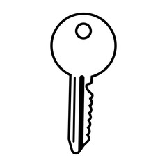 single regular key icon image vector illustration design  black and white