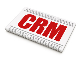 Business concept: newspaper headline CRM