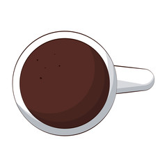 coffee in cup topview icon image vector illustration design 