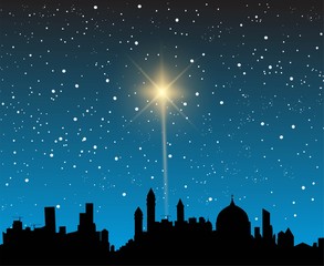 Illustrazione vettoriale città notturna. Paesaggio urbano notturno