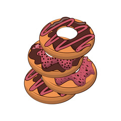 donut pastry food related image vector illustration design 
