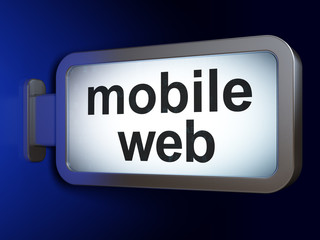 Web design concept: Mobile Web on billboard background