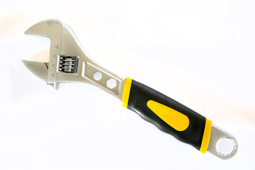Adjustable Wrench on white background