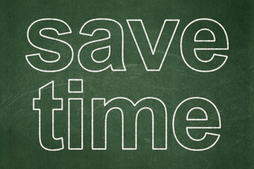 Time concept: Save Time on chalkboard background
