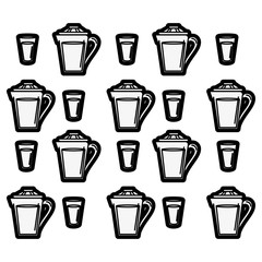 Mug and glass cup icon vector illustration graphic design