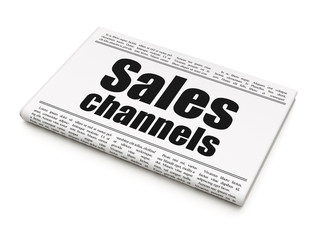 Marketing concept: newspaper headline Sales Channels