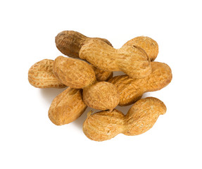 peanuts on white background