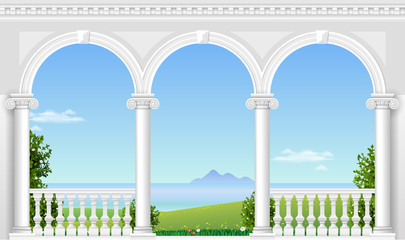 Fototapeta premium White arch of the palace