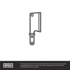 Meat cleaver knife vector icon