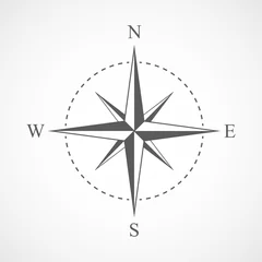 Foto op Canvas Gray compass icon. Vector illustration. © chekman