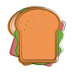 sandwich food related image vector illustration design 