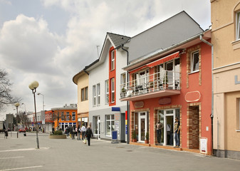 Pedestrian street in Levice. Slovakia
