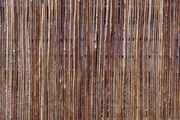 texture of thin wood rods linked together