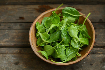 Green salad leaves