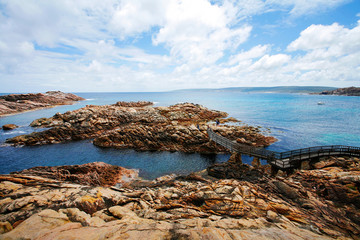 Fototapeta na wymiar Canal Rocks in the south-west region of Western Australia, between the towns of Margaret River and Dunsborough.