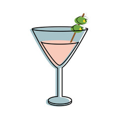 martini cocktail glass icon image vector illustration design 