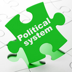 Politics concept: Political System on puzzle background