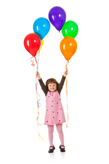 Balloons: Little Girl Holding Balloons