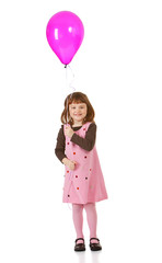 Balloons: Little Girl Holding Balloons
