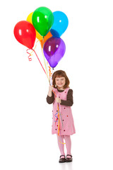 Balloons: Little Girl Holding Balloons