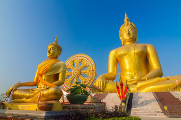 The famous biggest golden buddha statue at Wat muang, Angthong province, Thailand.