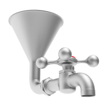 faucet on white background. Isolated 3D illustration