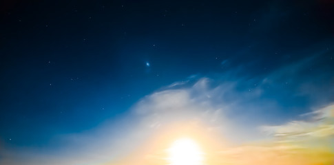 Fototapeta premium Звездное небо на рассвете