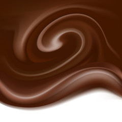 chocolate creamy abstract  background with swirl and waves. vector illustration