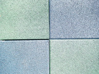 Fototapeta premium Close up grainy texture pale green and grey stone cement tile floor background