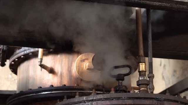 Valve with Steam in distillery