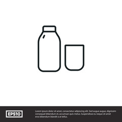 Glass bottle vector icon