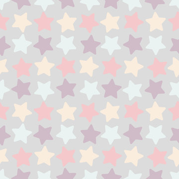 Seamless stars pattern. Colorful geometric vector illustration with stars on vintage style