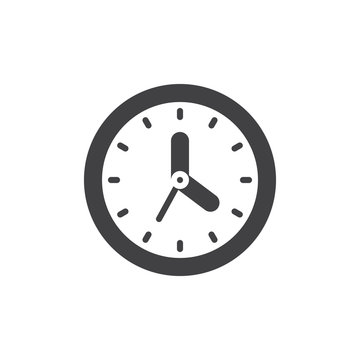 Wall clock icon vector, filled flat sign, solid pictogram isolated on white. Symbol, logo illustration.