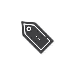 Tag label icon vector, filled flat sign, solid pictogram isolated on white. Symbol, logo illustration.