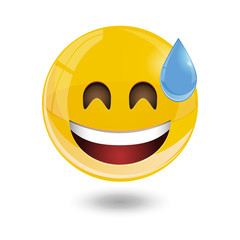 Yellow smiley emoticons, emoji, vector illustration.