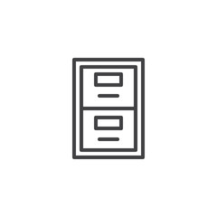 Archive box line icon, outline vector sign, linear style pictogram isolated on white. Symbol, logo illustration. Editable stroke