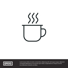 Hot coffee vector icon