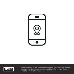 Phone map vector icon