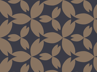abstract floral pattern. Beige and dark blue vector background. Geometric leaf ornament. Graphic modern pattern. graphic clean design for fabric, event, wallpaper etc. pattern is on swatches panel.